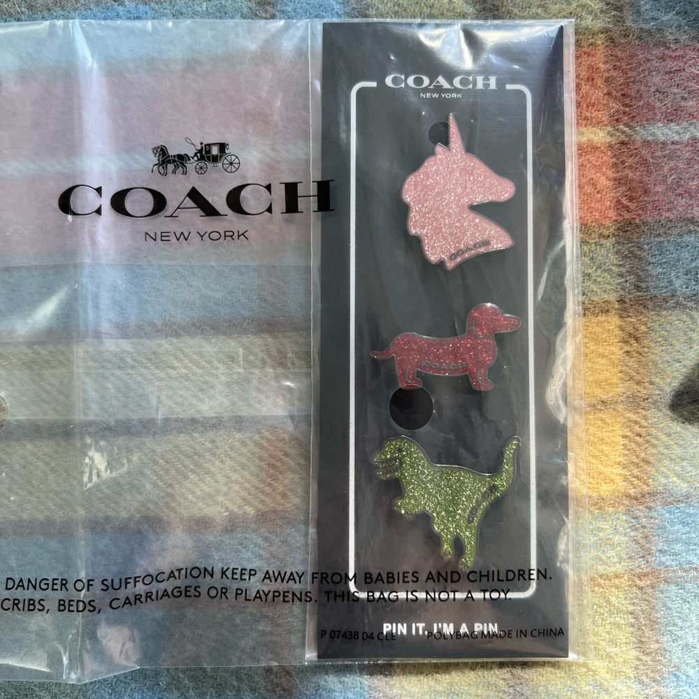 Coach Enamel Glitter Pins